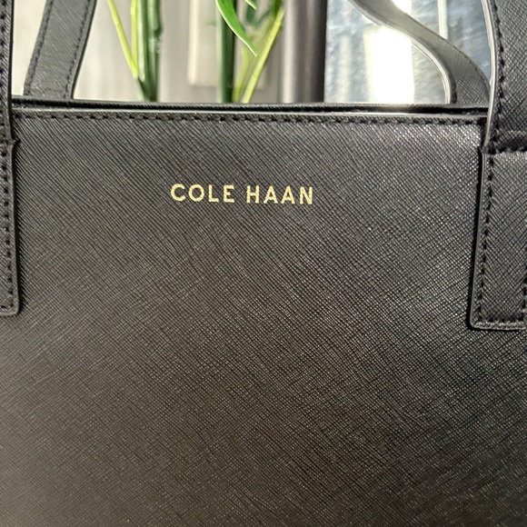 Cole Haan Sleek Black Leather Handbag - Picture 2 of 5